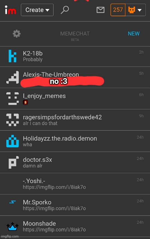 memechat reveal | no :3 | made w/ Imgflip meme maker