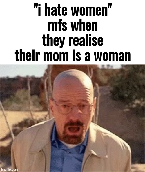 Walter White | "i hate women" mfs when they realise their mom is a woman | image tagged in walter white | made w/ Imgflip meme maker