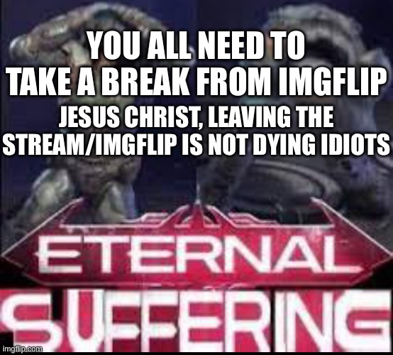 You guys are internet addicted iPad kids | YOU ALL NEED TO TAKE A BREAK FROM IMGFLIP; JESUS CHRIST, LEAVING THE STREAM/IMGFLIP IS NOT DYING IDIOTS | made w/ Imgflip meme maker