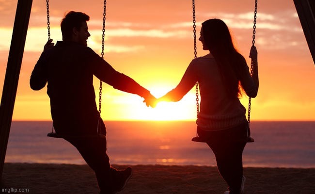 Lovers Sunset | image tagged in lovers sunset | made w/ Imgflip meme maker
