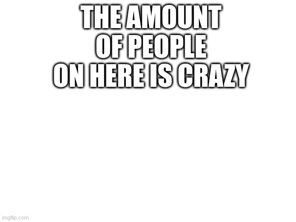 . | THE AMOUNT OF PEOPLE ON HERE IS CRAZY | made w/ Imgflip meme maker