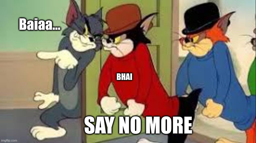 Tom and Jerry Goons | Baiaa... BHAI; SAY NO MORE | image tagged in tom and jerry goons | made w/ Imgflip meme maker
