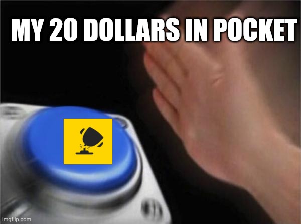 All in | MY 20 DOLLARS IN POCKET | image tagged in memes,blank nut button | made w/ Imgflip meme maker