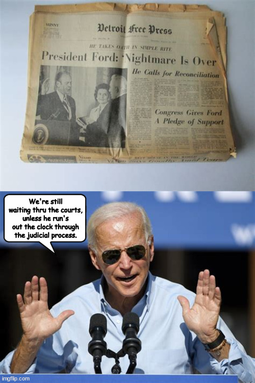 Hey Jude... | We're still waiting thru the courts, unless he run's out the clock through the judicial process. | image tagged in the beatles,ford,biden,nixon,trump,pardons | made w/ Imgflip meme maker