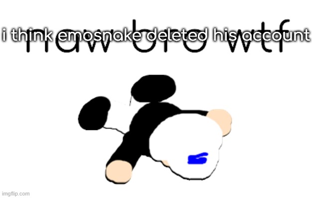 sron1 naw bro wtf | i think emosnake deleted his account; (AGAIN?) | image tagged in sron1 naw bro wtf | made w/ Imgflip meme maker