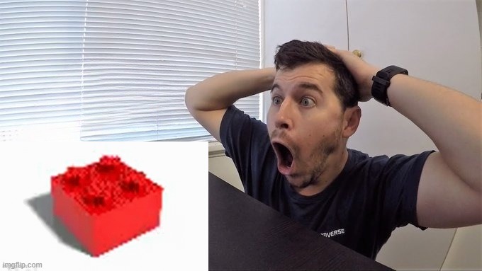 guy reacting to a 2x2 lego brick | made w/ Imgflip meme maker