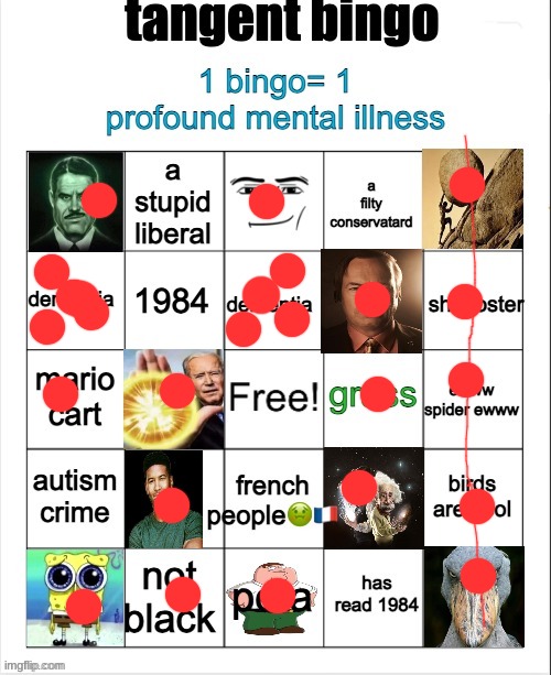 My ass DOES NOT need the free space to get a bingo | image tagged in tangent bingo | made w/ Imgflip meme maker