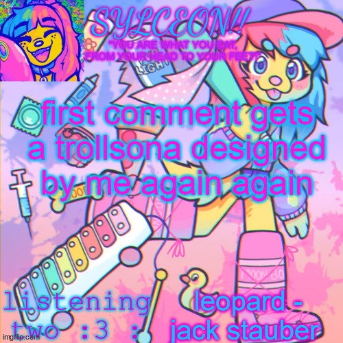 THIS IS SYLCEON SPEAKJIN AND UR LISTENIN 2 4LUNG!! | first comment gets a trollsona designed by me again again; leopard - jack stauber | image tagged in this is sylceon speakjin and ur listenin 2 4lung | made w/ Imgflip meme maker