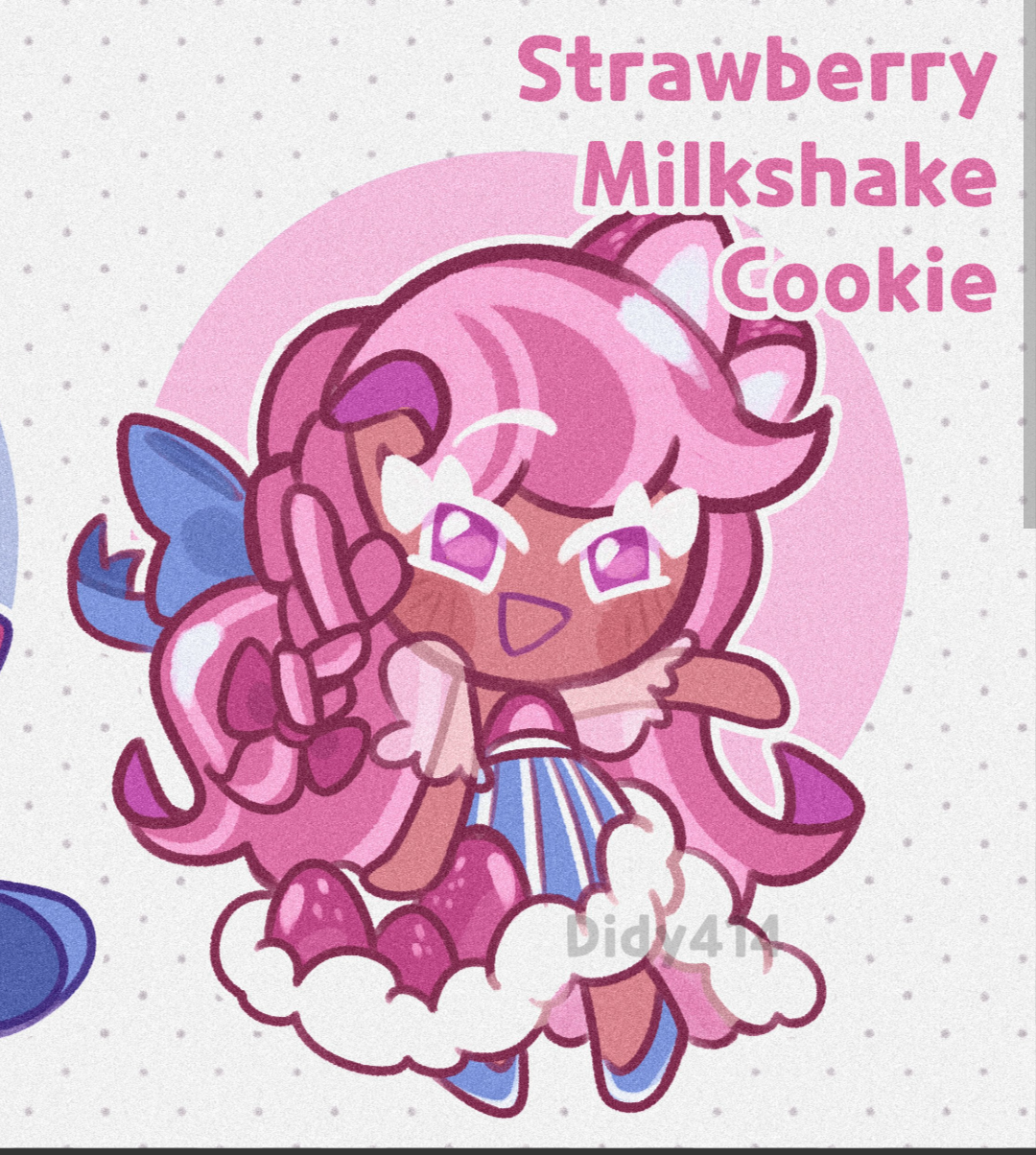 Strawberry Milkshake Cookie Fanchild Blank Meme Template