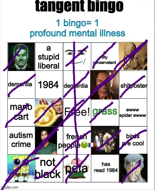 tangent bingo | image tagged in tangent bingo | made w/ Imgflip meme maker