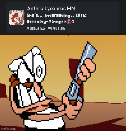 Peppino Is coming | image tagged in he has a gun | made w/ Imgflip meme maker
