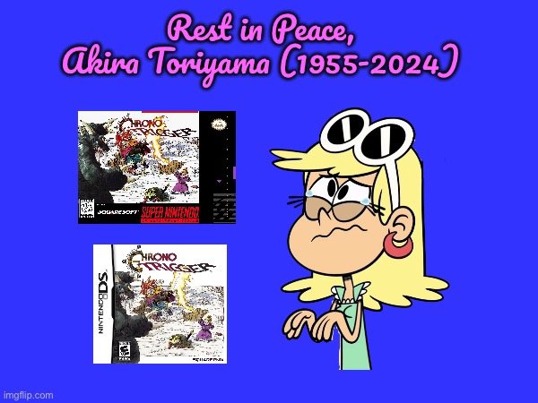 In Remembrance of Akira Toriyama (1955-2024) | Rest in Peace, Akira Toriyama (1955-2024) | image tagged in nintendo,dragon ball,deviantart,fan art,the loud house,crying girl | made w/ Imgflip meme maker