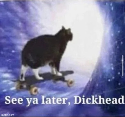 See ya later, dickhead | image tagged in see ya later dickhead | made w/ Imgflip meme maker