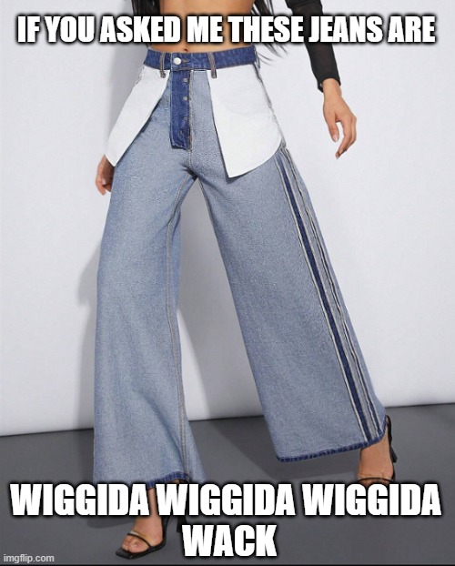 IF YOU ASKED ME THESE JEANS ARE; WIGGIDA WIGGIDA WIGGIDA 
WACK | image tagged in kris kross,hip hop,rap,inside out jeans | made w/ Imgflip meme maker