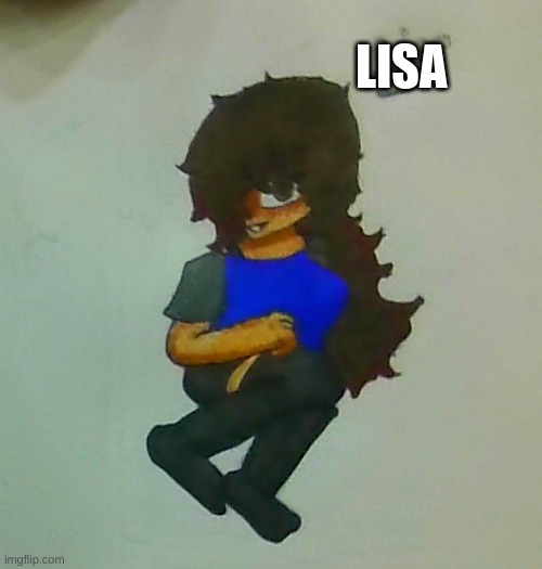 ruh roh it's Lisa but colored (the tips of her hair are red you can't really see it tho) | LISA | image tagged in yuh huh | made w/ Imgflip meme maker