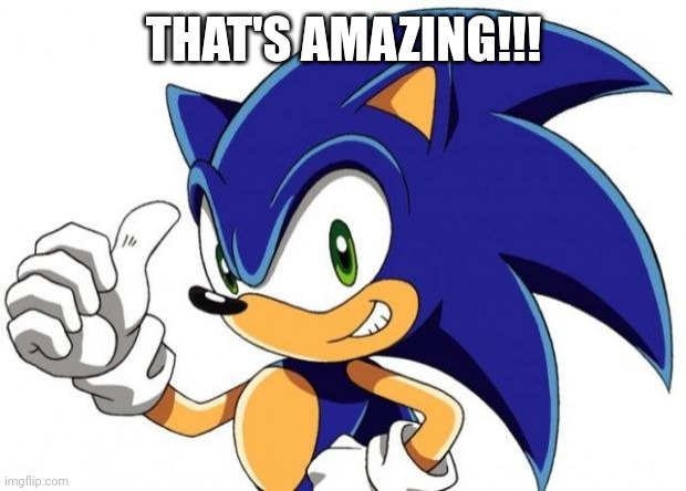 Sonic The Hedgehog Approves | THAT'S AMAZING!!! | image tagged in sonic the hedgehog approves | made w/ Imgflip meme maker