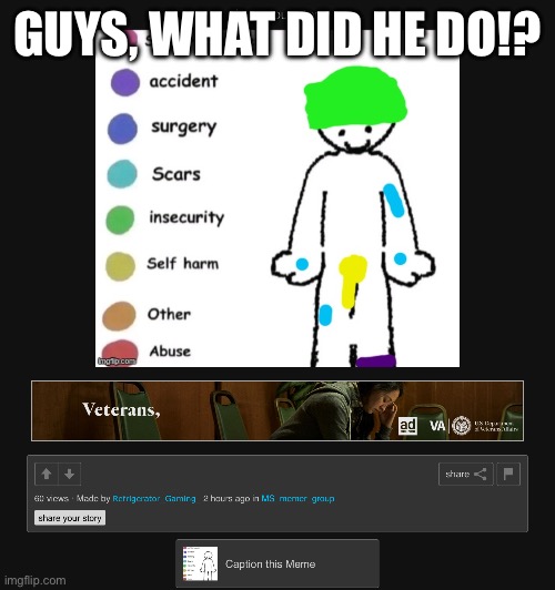 Self harm!!? | GUYS, WHAT DID HE DO!? | image tagged in this is currsed | made w/ Imgflip meme maker