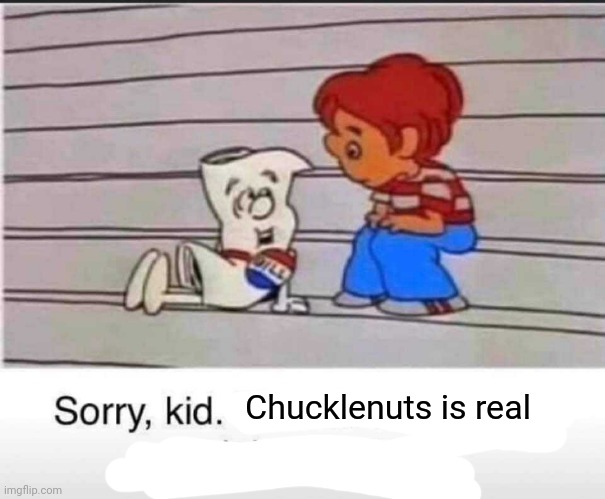 Sorry kid there's no song to explain this crap | Chucklenuts is real | image tagged in sorry kid there's no song to explain this crap | made w/ Imgflip meme maker