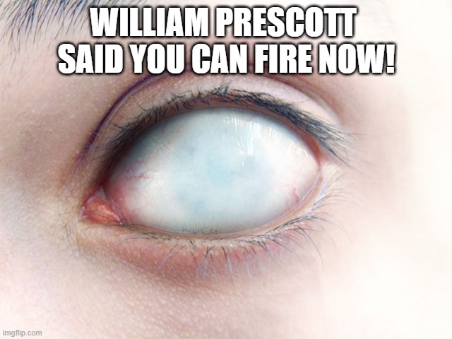 Don't Fire! | WILLIAM PRESCOTT  SAID YOU CAN FIRE NOW! | image tagged in history memes | made w/ Imgflip meme maker