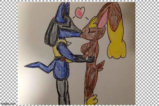 Lucario and Lopunny having a lovely kiss | image tagged in free,pokemon,fanart | made w/ Imgflip meme maker