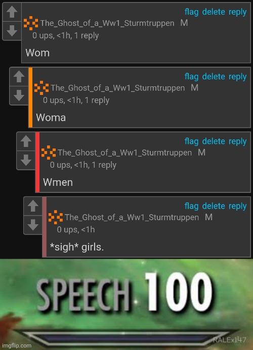 image tagged in skyrim speech 100 | made w/ Imgflip meme maker