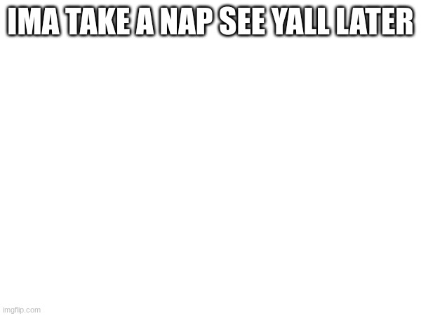 IMA TAKE A NAP SEE YALL LATER | made w/ Imgflip meme maker