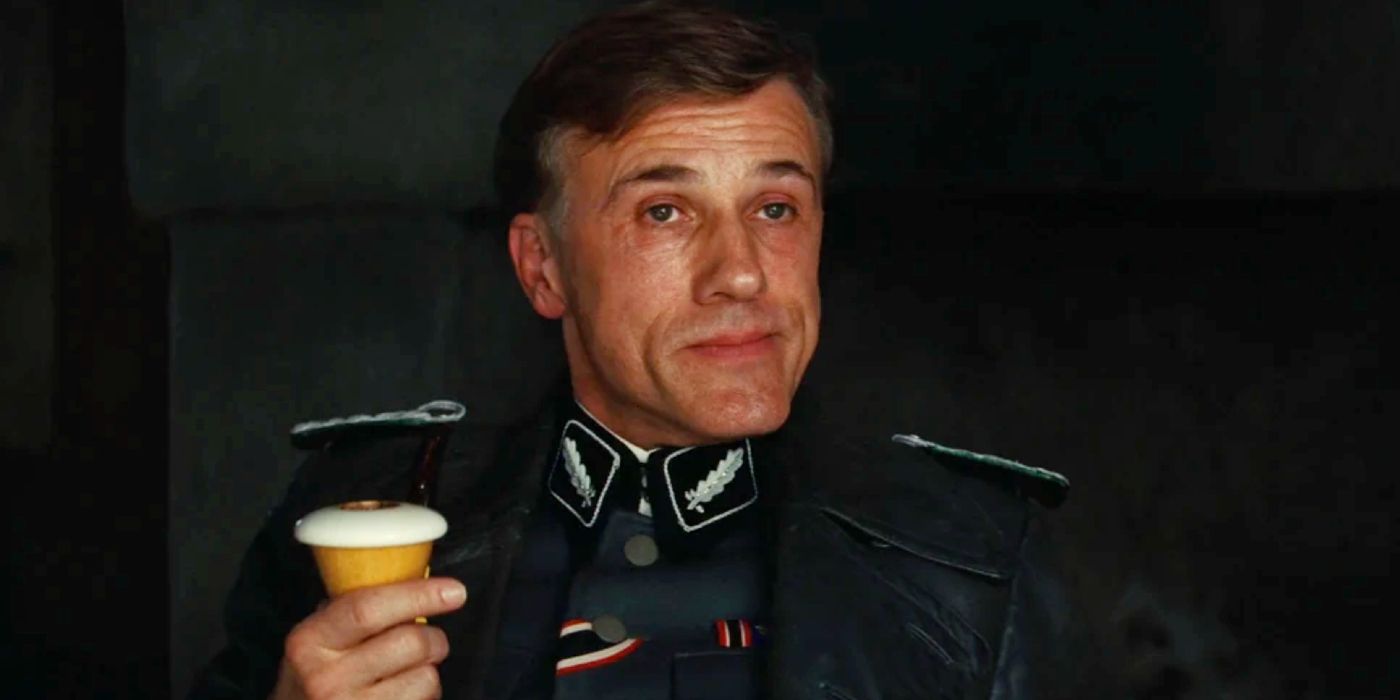 Hans Landa with pipe Blank Meme Template