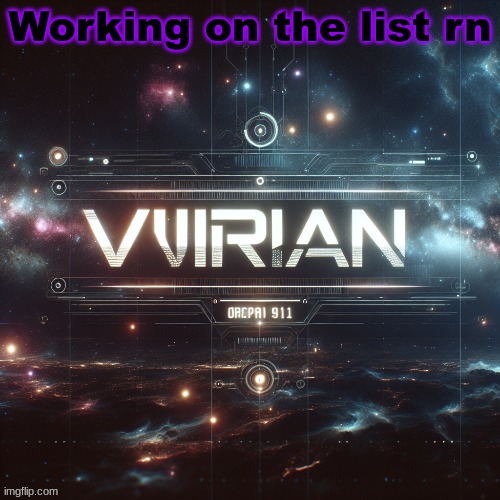 Virian | Working on the list rn | image tagged in virian | made w/ Imgflip meme maker