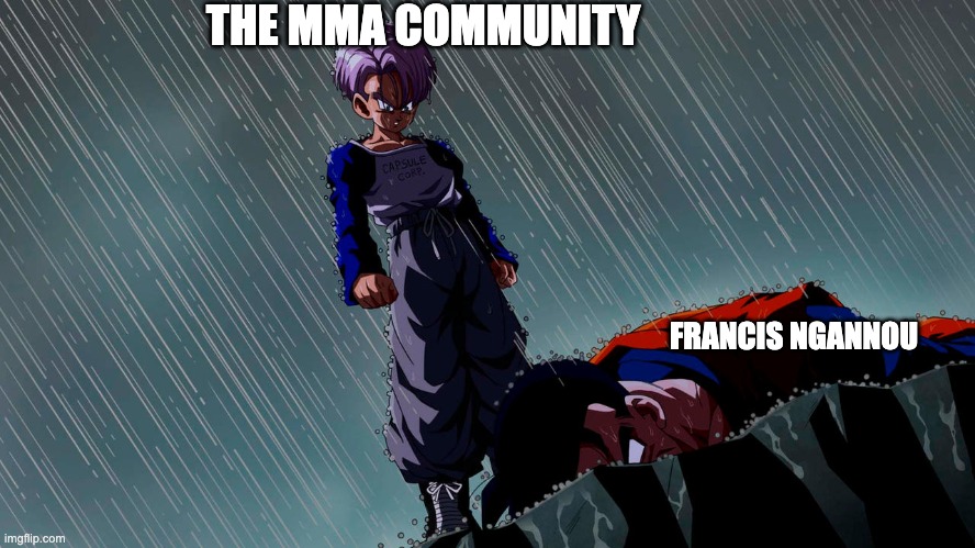 Oh God No What Did They Do To You Francis | THE MMA COMMUNITY; FRANCIS NGANNOU | image tagged in dbz,boxing,mma | made w/ Imgflip meme maker