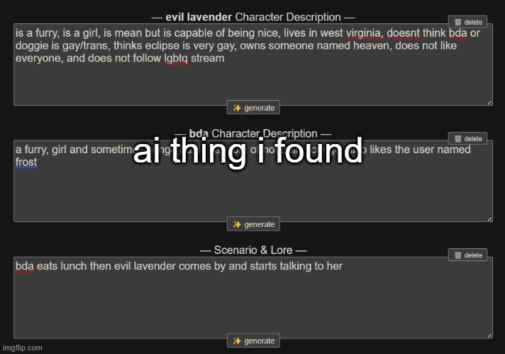 evil lavender | ai thing i found | made w/ Imgflip meme maker