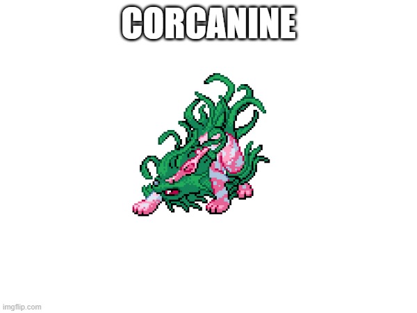 template test 1 | CORCANINE | image tagged in pokemon infinite fusion | made w/ Imgflip meme maker