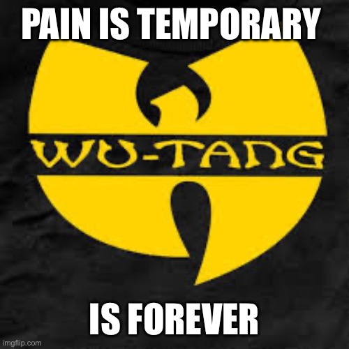 Wu Tang Murda Hornets | PAIN IS TEMPORARY; IS FOREVER | image tagged in wu tang murda hornets | made w/ Imgflip meme maker
