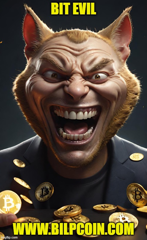 BIT EVIL; WWW.BILPCOIN.COM | made w/ Imgflip meme maker