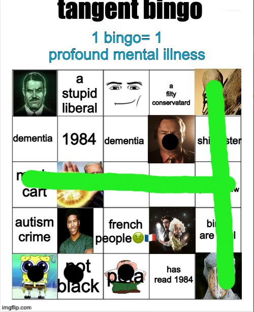 tangent bingo | image tagged in tangent bingo | made w/ Imgflip meme maker