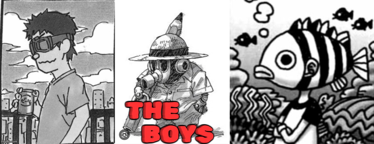 The Boys of Manga | THE 
        BOYS | image tagged in masashi kishimoto,akira toriyama,eiichiro oda,the boys,manga,dragonball z | made w/ Imgflip meme maker
