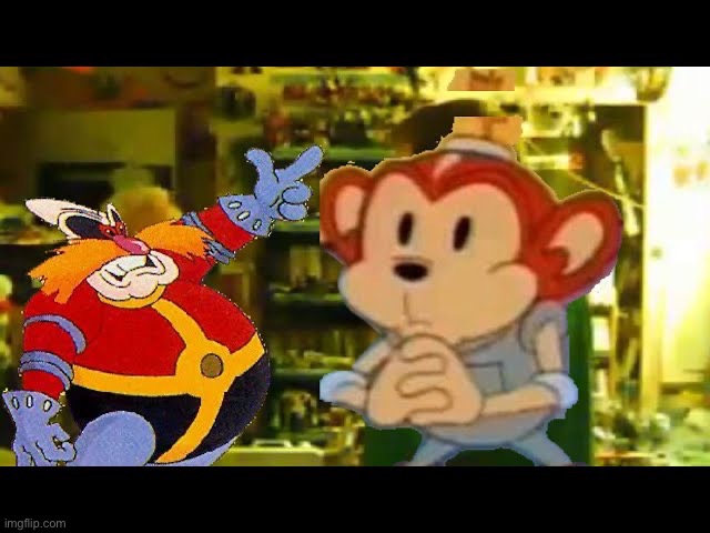 Chris Chan and Bob fight but it's Coconuts and Robotnik from adventures of sonic the hedgehog | image tagged in sonic the hedgehog | made w/ Imgflip meme maker