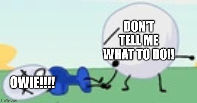 Snowball kills Fanny | DON'T TELL ME WHAT TO DO!! OWIE!!!! | image tagged in snowball kills fanny | made w/ Imgflip meme maker