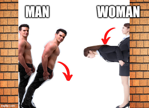 men & women | MAN; WOMAN | image tagged in transgender,tired of hearing about transgenders,woke,biology,men vs women | made w/ Imgflip meme maker