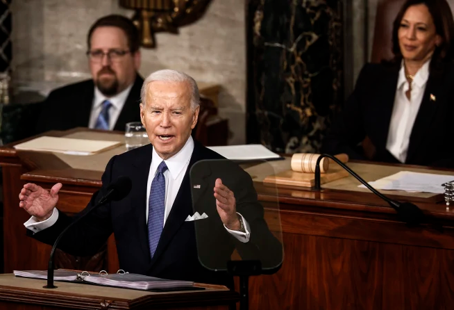 High Quality President Joe Biden gives State of the Union 2024 Blank Meme Template