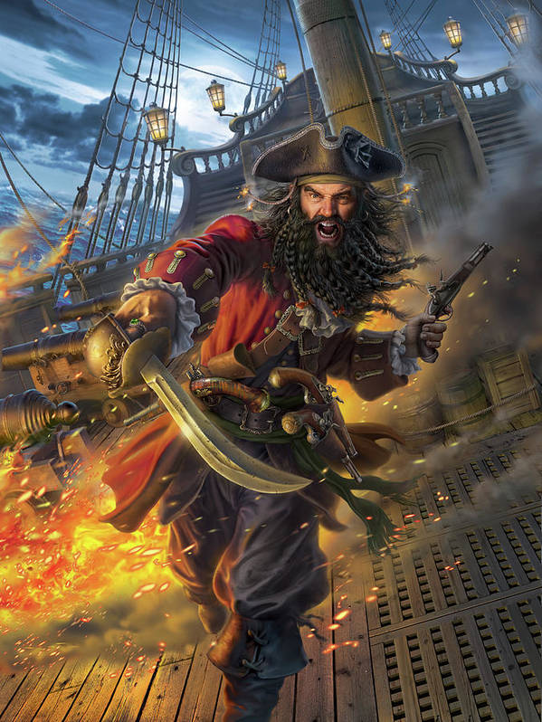 High Quality Pirate Captain Blackbeard Blank Meme Template