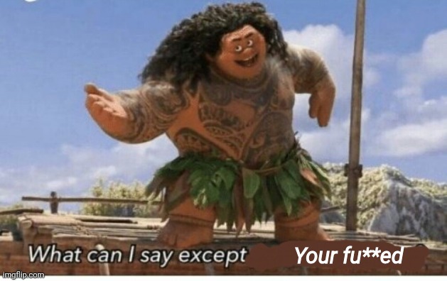 Moana maui what can I say except blank | Your fu**ed | image tagged in moana maui what can i say except blank | made w/ Imgflip meme maker