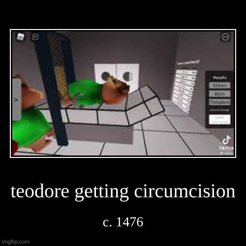 teodore getting circumcision | c. 1476 | image tagged in funny,demotivationals | made w/ Imgflip demotivational maker