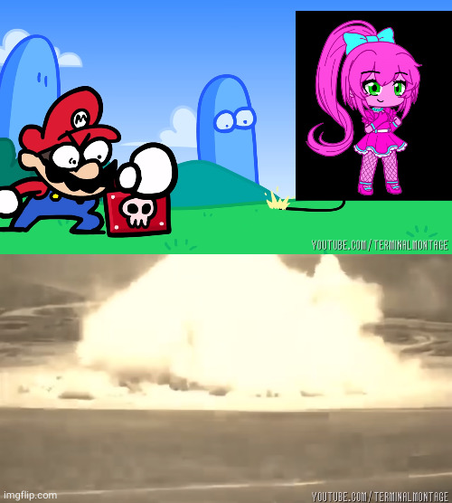 BEGONE | image tagged in angry speedrunner mario,memes,gacha life | made w/ Imgflip meme maker
