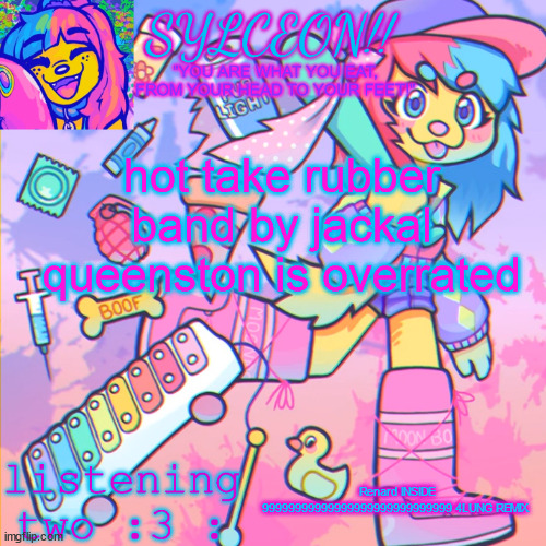THIS IS SYLCEON SPEAKJIN AND UR LISTENIN 2 4LUNG!! | hot take rubber band by jackal queenston is overrated; Renard INSIDE 99999999999999999999999999999 4LUNG REMIX | image tagged in this is sylceon speakjin and ur listenin 2 4lung | made w/ Imgflip meme maker