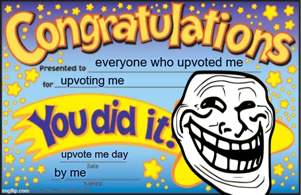thank you6 | everyone who upvoted me; upvoting me; upvote me day; by me | image tagged in memes,happy star congratulations | made w/ Imgflip meme maker