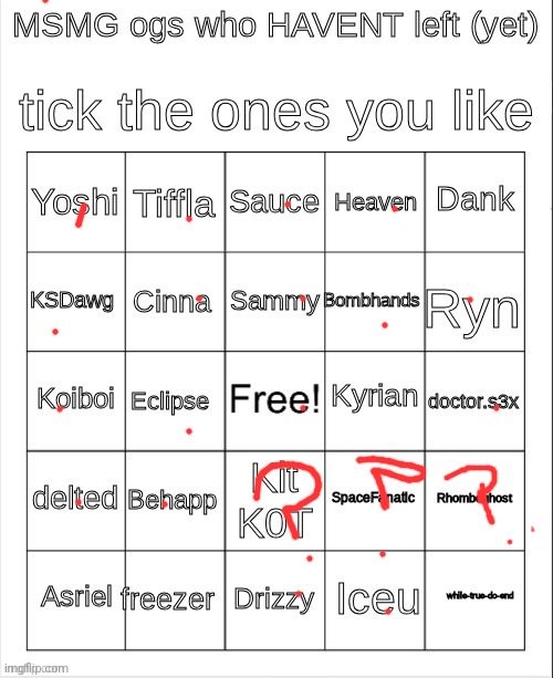 ?= idk them | image tagged in msmg ogs who havent left bingo | made w/ Imgflip meme maker