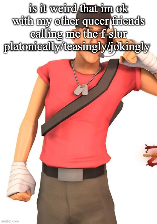 is it weird that im ok with my other queer friends calling me the f-slur platonically/teasingly/jokingly | made w/ Imgflip meme maker