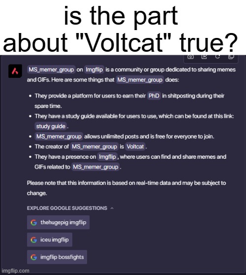 did they make MSMG? | is the part about "Voltcat" true? | made w/ Imgflip meme maker
