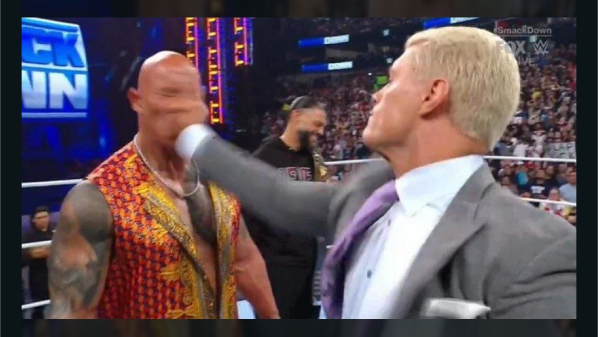 Cody Rhodes slaps Rock Blank Meme Template