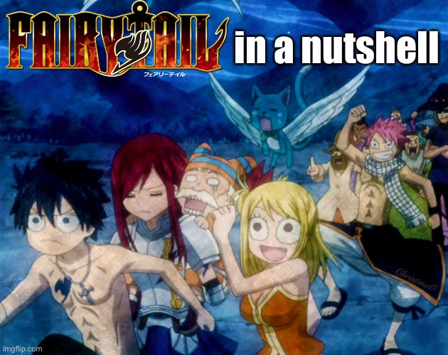 Fairy Tail in a nutshell | in a nutshell; ChristinaO | image tagged in memes,fairy tail,fairy tail meme,fairy tail memes,anime memes,fairy tail guild | made w/ Imgflip meme maker
